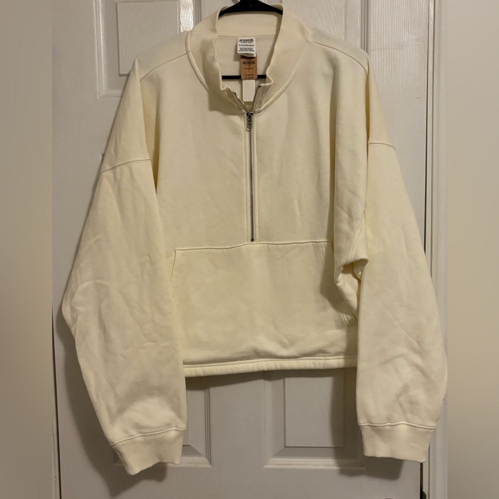 PINK By VS Cream Half-Zip Sweatshirt XXL